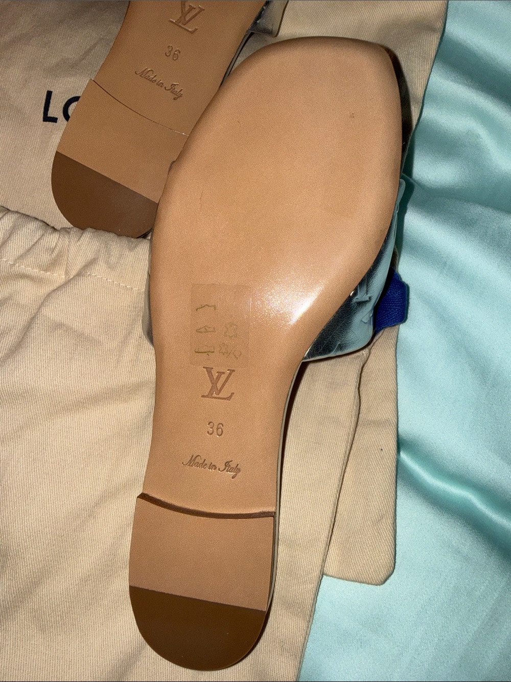 Louis Vuitton authentic silver slide mules sandals - Picture 12 of 15